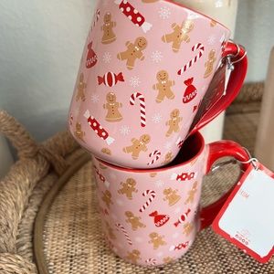 Pink Gingerbread man mugs